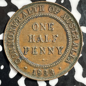 1933 Australia 1/2 Penny Half Penny Lot#E5769