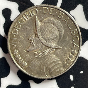 1934 Panama 1/10 Balboa Lot#JM0053 Silver! Nice! Key Date!