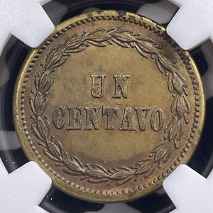 1877 Dominican Republic 1 Centavo NGC AU58 Lot#G9152