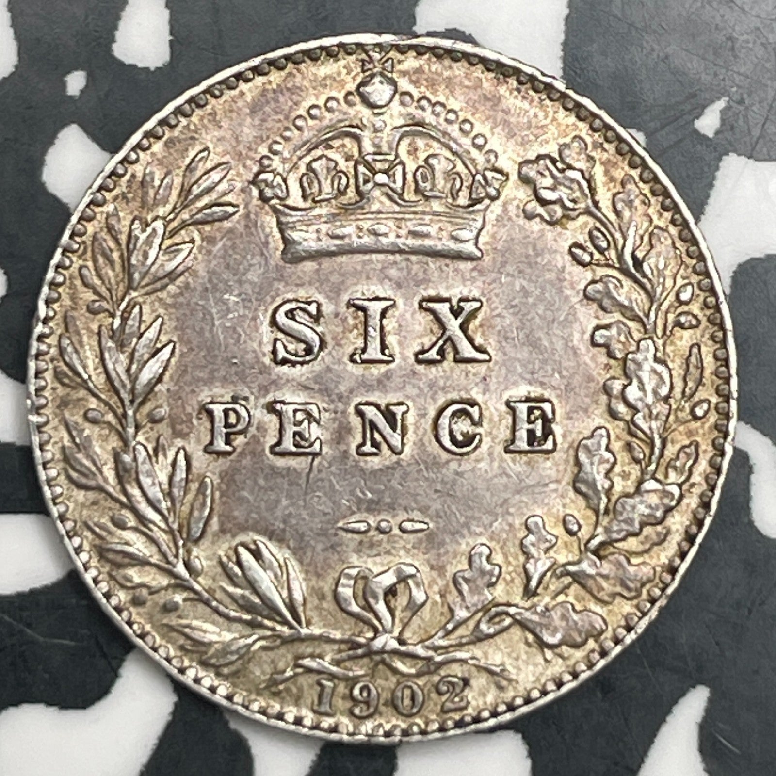1902 Great Britain 6 Pence Sixpence Lot#F7172 Silver! Nice!