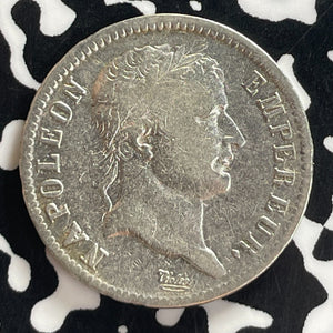 1812-A France Napoleon 1 Franc Lot#T7655 Silver! Old Cleaning