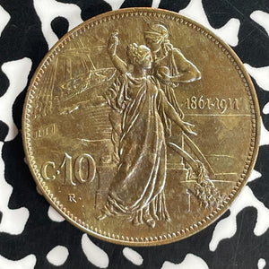 1911 Italy 10 Centesimi Lot#T8018 High Grade! Beautiful!