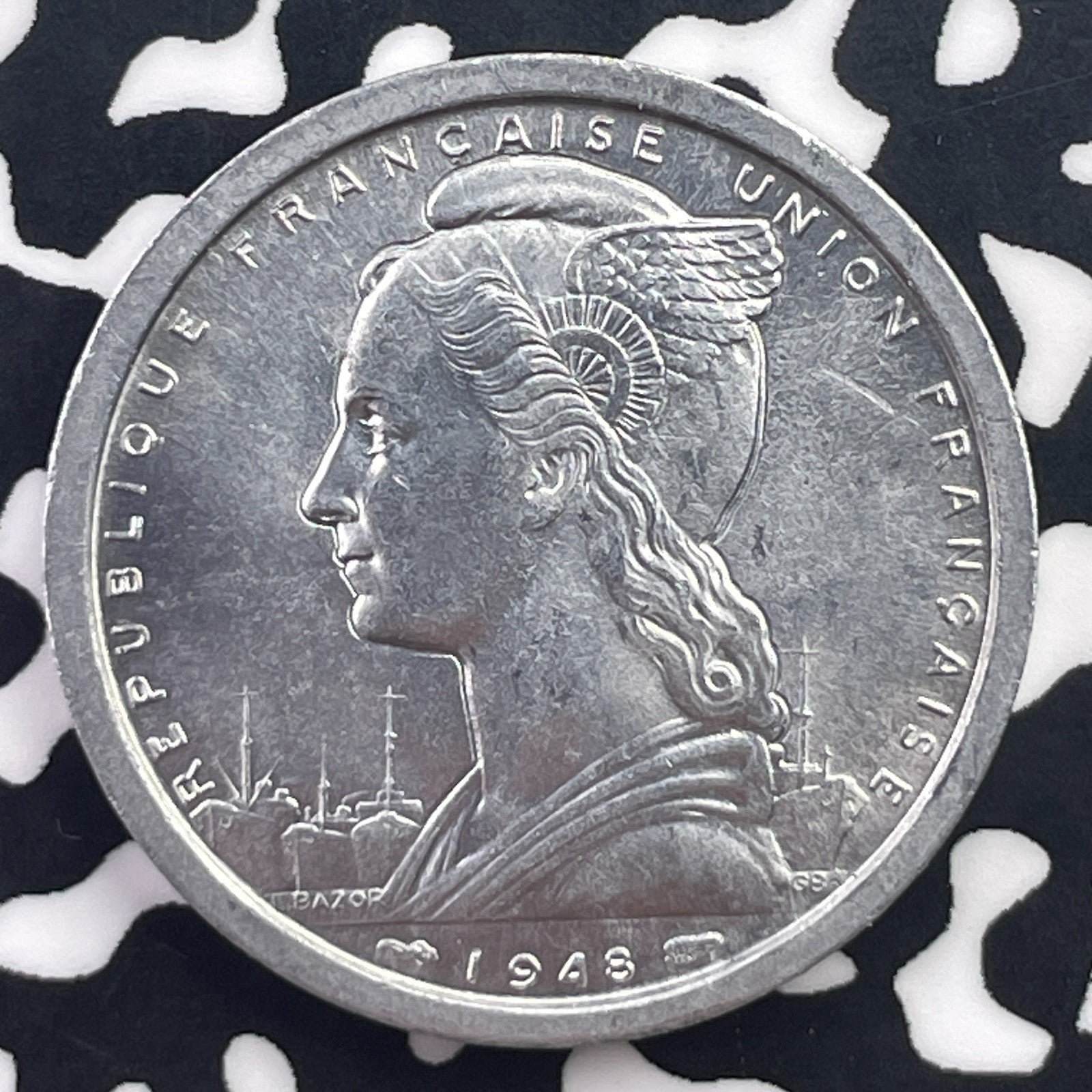 1948 Cameroon 2 Francs Lot#C4696 High Grade! Beautiful!