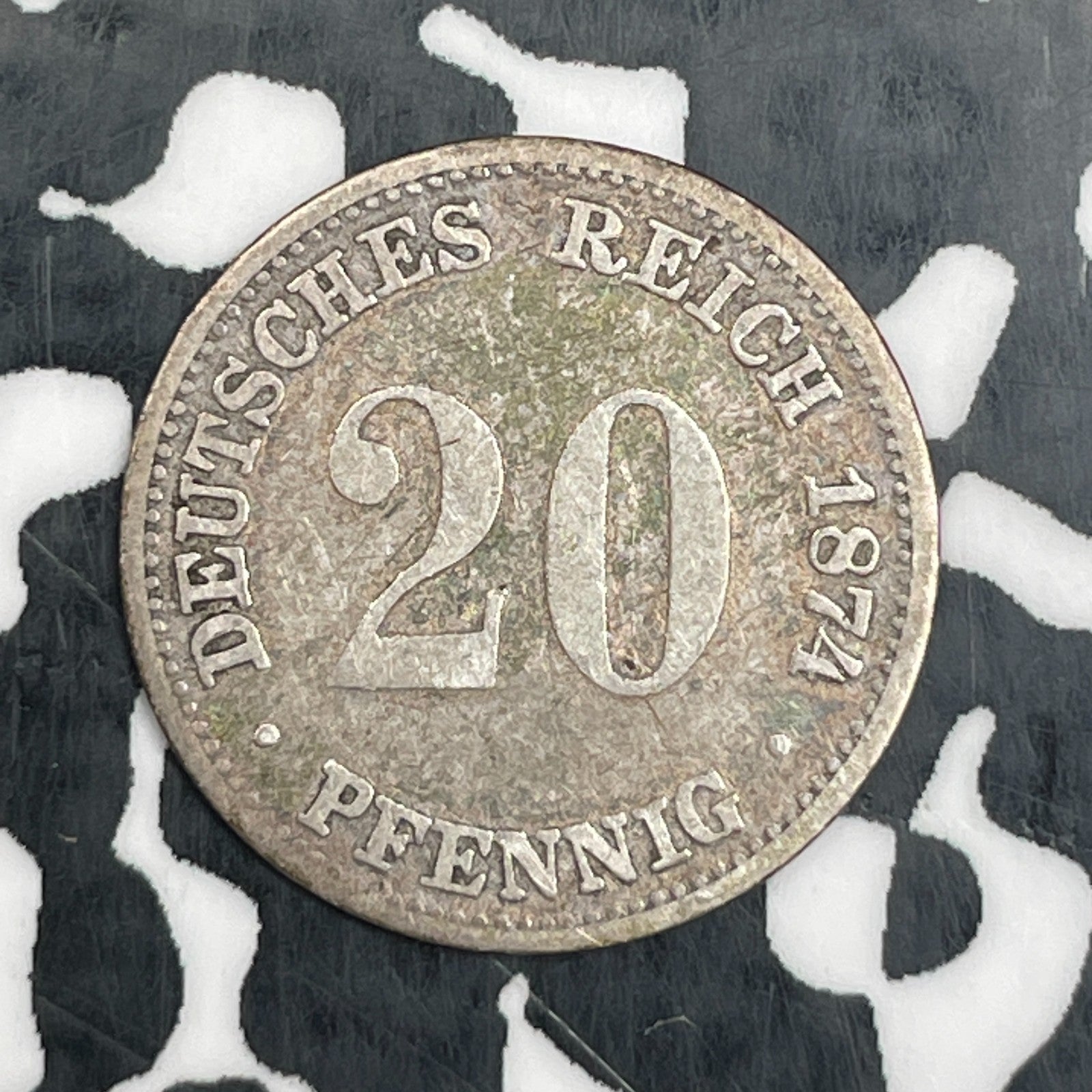 1874-G Germany 20 Pfennig Lot#N2140 Silver!