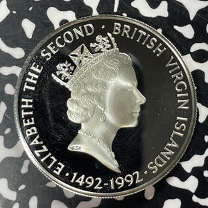 1992 British Virgin Islands $25 Dollars Lot#T4629 Large Silver Coin! Proof!