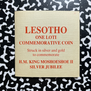 1985 Lesotho Moshoeshoe II Jubilee 1 Loti Lot#B2782 Silver! Proof! W/ Case & COA