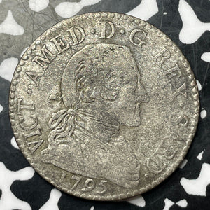 1795 Italy Sardinia 20 Sol Lot#E9531 Silver!