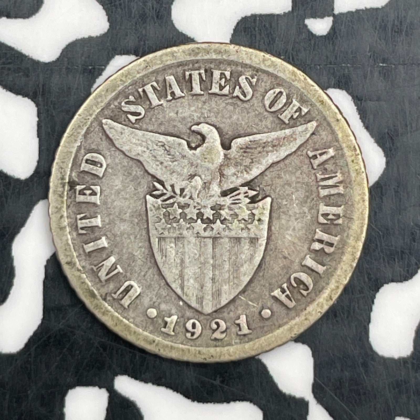 1921 U.S. Philippines 10 Centavos Lot#N2765 Silver!