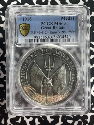 1916 G.B. WWI Battle Of Jutland Medal PCGS MS63 Lot#GV677 BHM#4124, Eimer-1951