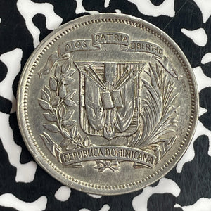 1937 Dominican Republic 1/2 Peso Half Peso Lot#T8112 Silver! Nice!