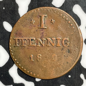 1819 Germany Hesse-Darmstadt 1 Pfennig Lot#E5649