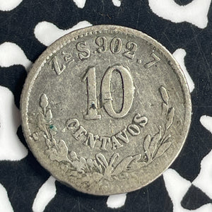 1884-ZS Mexico 10 Centavos Lot#T6898 Silver!