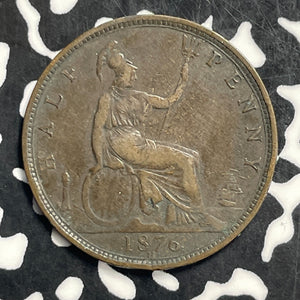 1876-H Great Britain 1/2 Penny Halfpenny Lot#C0597