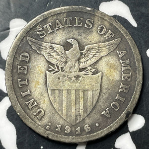 1916-S U.S. Philippines 20 Centavos Lot#E8106 Silver!