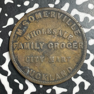 1857 New Zealand M. Somerville Aukland 1 Penny Token Lot#T6694 KM#Tn64