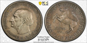 1923 Germany Westphalia 1 Billion Mark Notgeld PCGS AU58 Lot#GV7990 Silver!