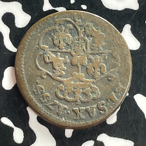 1755 Polish Lithuania 1 Grosz Lot#T7506