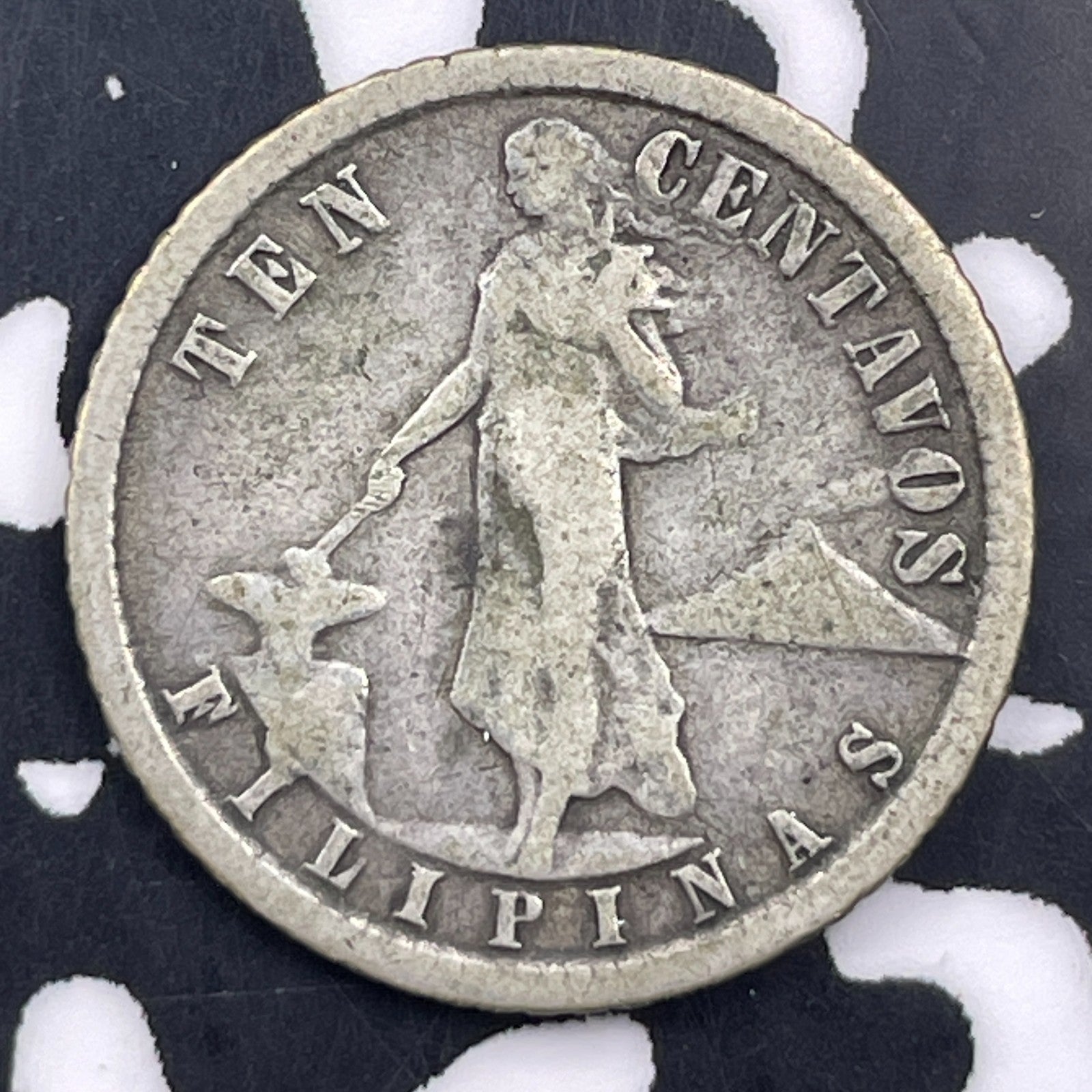 1921 U.S. Philippines 10 Centavos Lot#F3030 Silver!