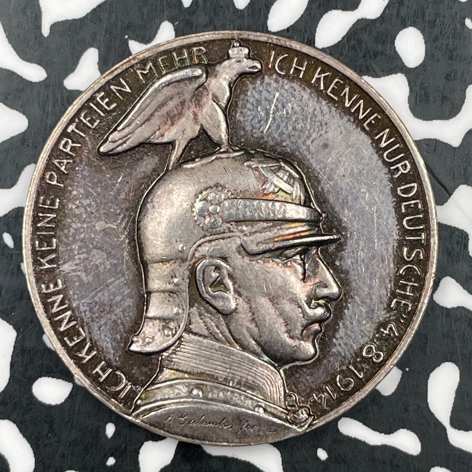 1914 Germany Kaiser Wilhelms Speech At The Reichstag Medal Lot#JM1579 Silver!