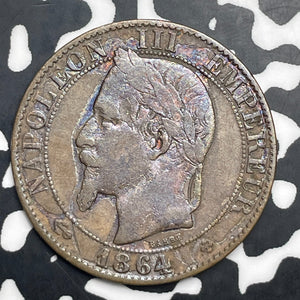 1864-BB France 5 Centimes Lot#C0885