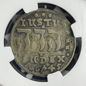 1645 Denmark 16 Skilling NGC VF25 Lot#G836 Silver! Very Scarce!