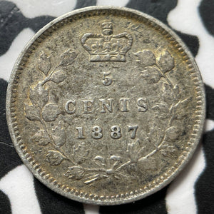 1887 Canada 5 Cents Lot#JM7942 Silver! Nice! Key Date!