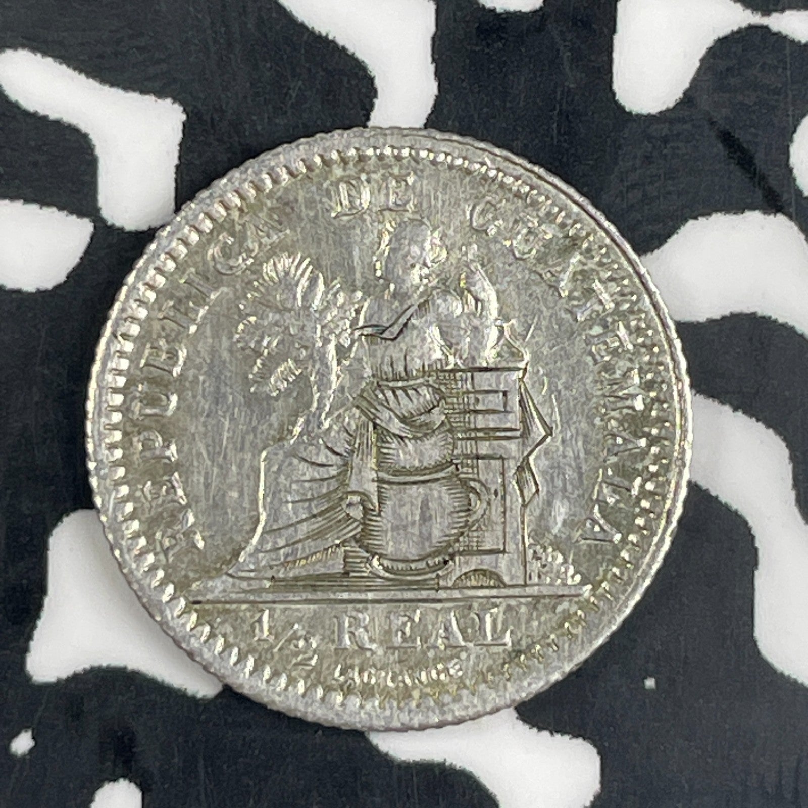 1894 Guatemala 1/2 Real Half Real Lot#C9311 Silver!