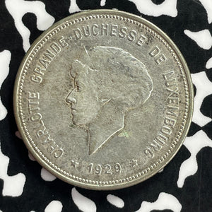 1929 Luxembourg 5 Francs Lot#T9638 Silver!