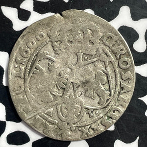 1666 Poland 6 Groschen Lot#E9927 Silver!