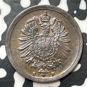 1886-D Germany 1 Pfennig Lot#JM8979 High Grade! Beautiful! Better Date