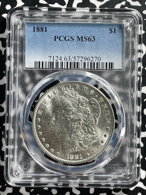 1881 U.S. $1 Morgan Dollar PCGS MS63 Lot#G582 Silver! Choice UNC!