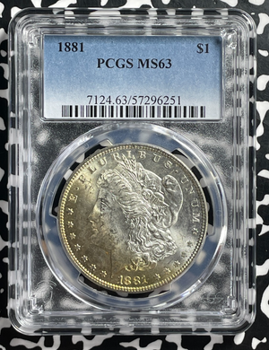 1881 U.S. $1 Morgan Dollar PCGS MS63 Lot#G547 Silver! Choice UNC!