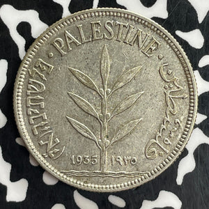 1935 Palestine 100 Mils Lot#C0987 Silver! Nice!