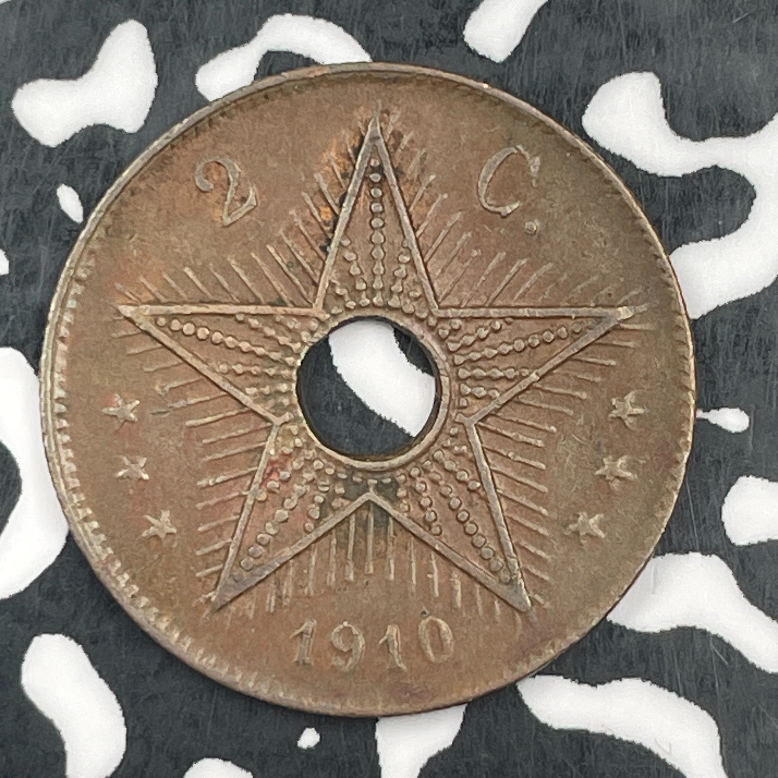 1910 Belgian Congo 2 Centimes Lot#F8130
