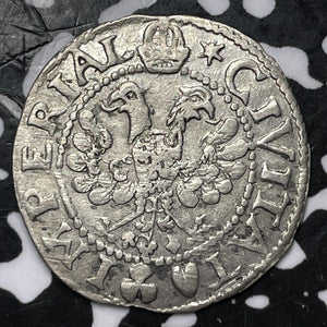 1659 Germany Lubeck 1/24 Thaler Lot#JM6885 Silver! Nice Detail, Reverse Cleaned