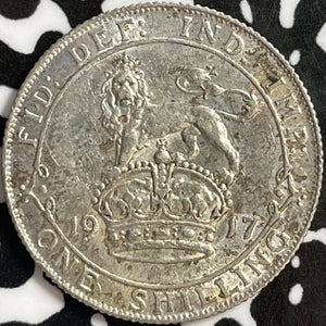 1917 Great Britain 1 Shilling Lot#D9643 Silver! High Grade! Beautiful!