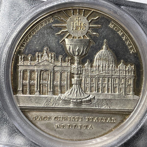 1929 Vatican City Lateran Treaties Of Feb 11th Medal PCGS SP62 Lot#GV8572 Silver