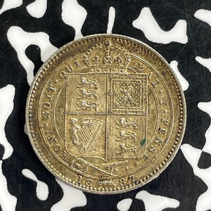 1887 Great Britain 1 Shilling Lot#C1172 Silver! Nice! KM#761