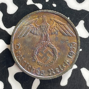 1939-F Germany 5 Pfennig Lot#T7625 High Grade! Beautiful Toning!