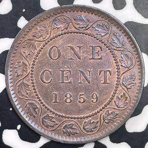 1859 Canada Large Cent Lot#C1357 Beautiful Detail, Old Cleaning