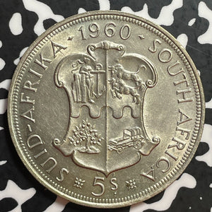 1960 South Africa 5 Shilling Lot#T1187 Large Silver Coin! High Grade! Beautiful!