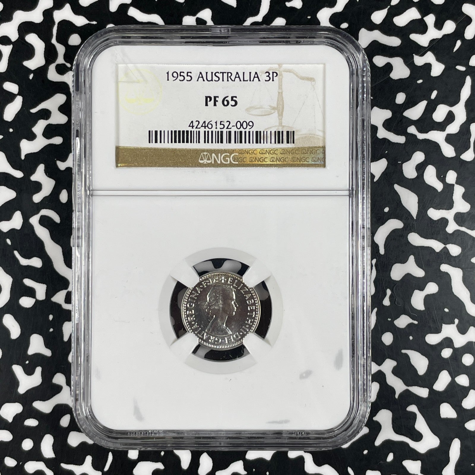 1955 Australia 3 Pence NGC PR65 Lot#G2048 Silver! Proof! Gem BU!