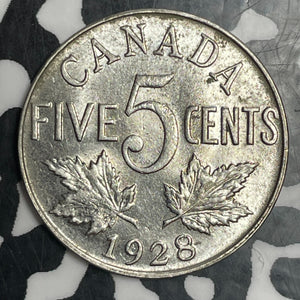 1928 Canada 5 Cents Lot#T3225 High Grade! Beautiful!