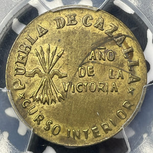 (1936) Spain Puebla de Cazalla 10 Centimos PCGS AU53 Lot#MK120