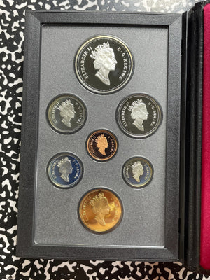 1996 Canada 7x Coin Proof Set Lot#B2694 Including Silver! With Case & C.O.A.