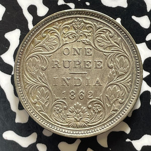 1862 India 1 Rupee Lot#T5702 Silver!