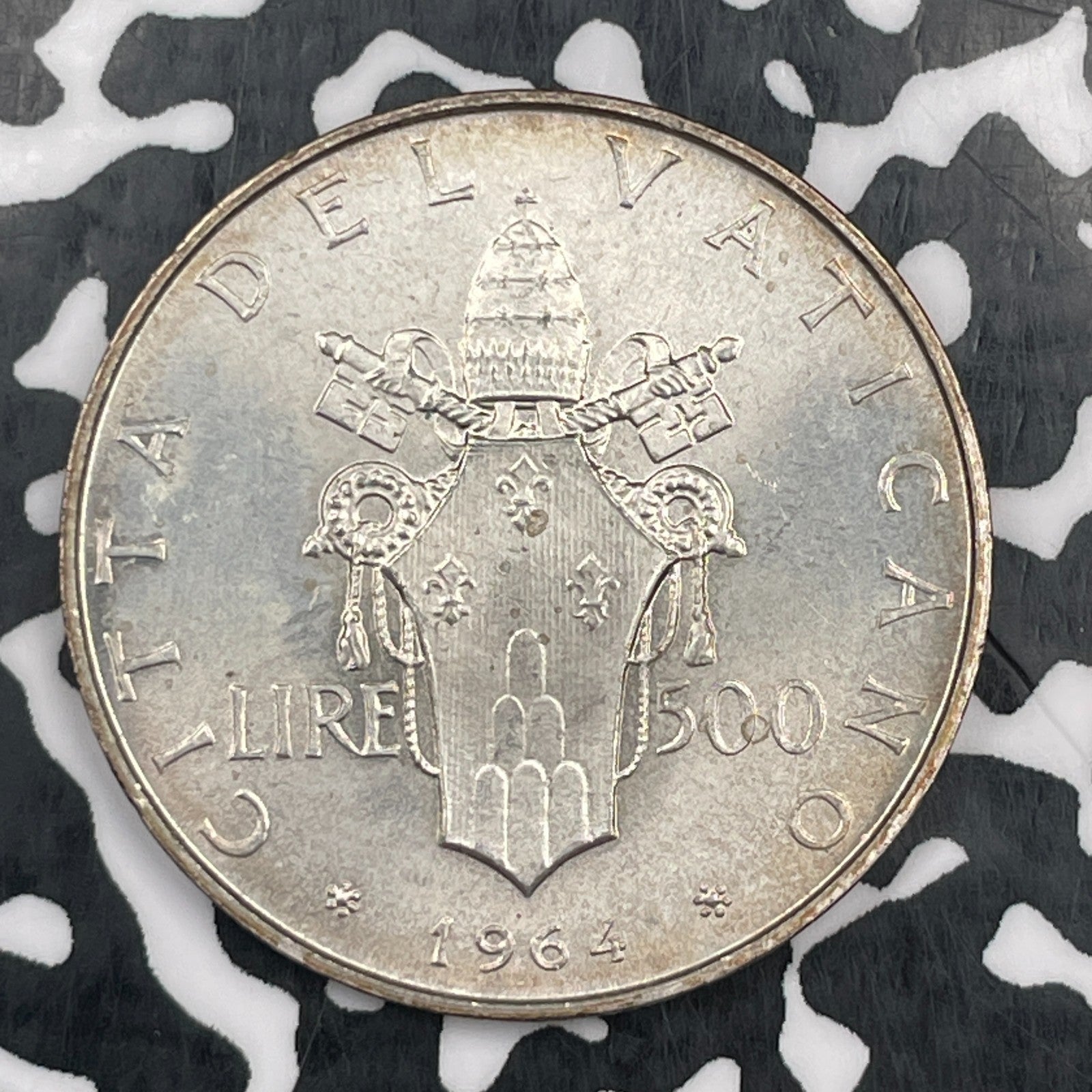 1964 Vatican City 500 Lire Lot#N0984 Silver! High Grade! Beautiful!