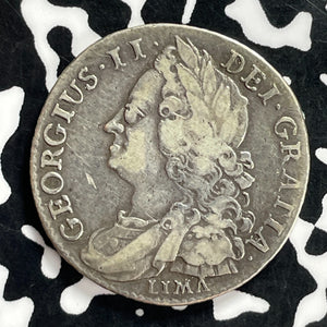 1745-Lima Great Britain George II 1 Shilling Lot#JM9845 Silver!