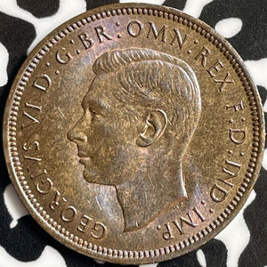 1937 Great Britain 1/2 Penny Half Penny Lot#E0488 High Grade! Beautiful!