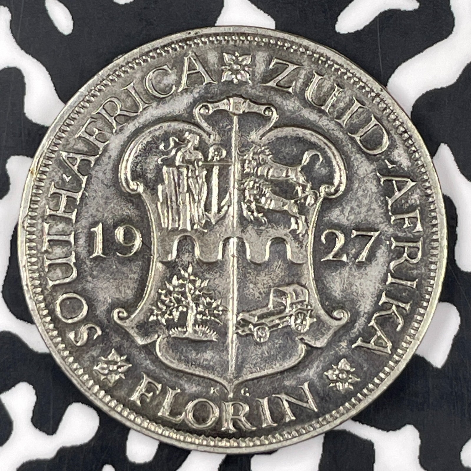 1927 South Africa 1 Florin Lot#JM0949 Silver! Nice! Key Date!